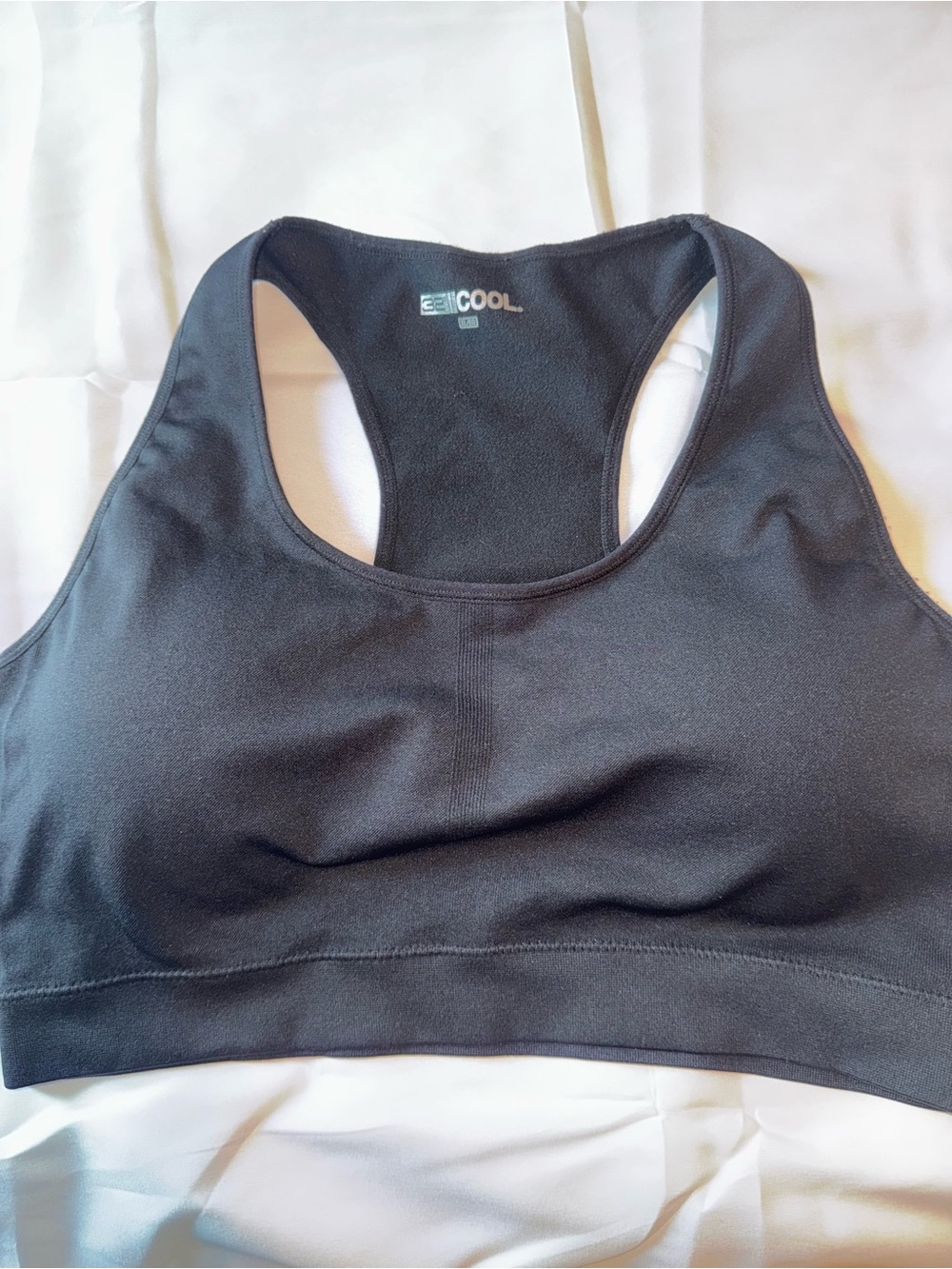32 Degrees Cool Black Sports Bra XL Removable Padded Cups Racerback